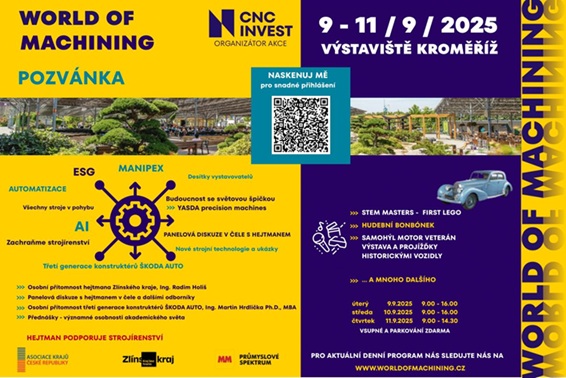 Pozvánka na World of Machining 2025 v Kroměříži