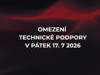Omezení technické podpory v pátek 17. 7. 2026