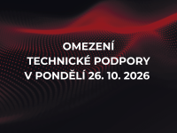 Omezení technické podpory od 13:30