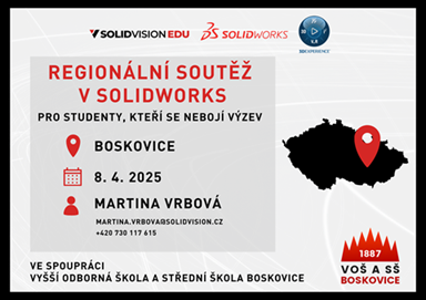 Soutěž Modelování v SOLIDWORKS v Boskovicích