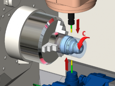 Soustružnicko-frézovací operace | SolidCAM soustružení s poháněnými nástroji