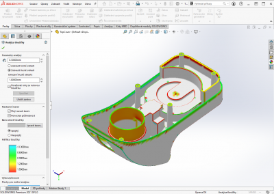 Analýzy modelu | 3D CAD SOLIDWORKS